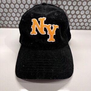 Mad Engine Adult NY Hat Baseball Cap Corduroy Cotton Strap Black Adjustable